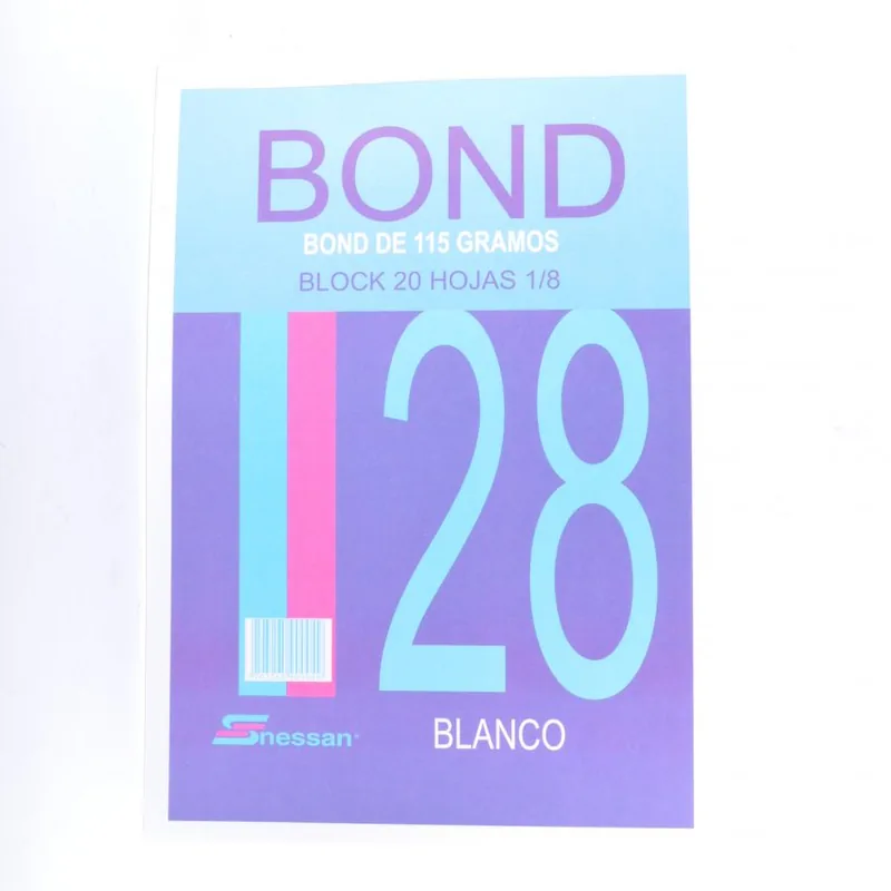 BLOCK BOND 1/8 BLANCO