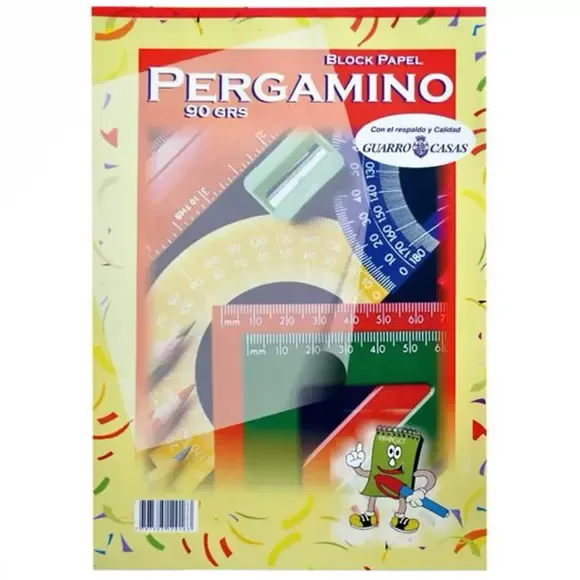 BLOCK PAPEL PERGAMINO 90 GRS 1/8