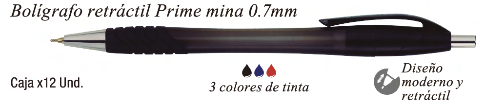 BOLIGRAFO PRIME NEGRO ROJO