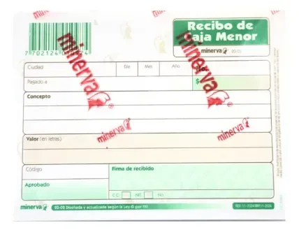 TALONARIO DE RECIBOS DE CAJA MINERVA X 200