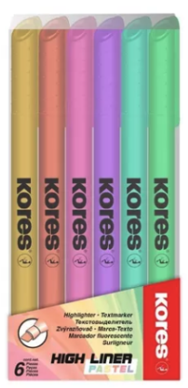SET DE RESALTADOR PASTEL BISELADA * 6