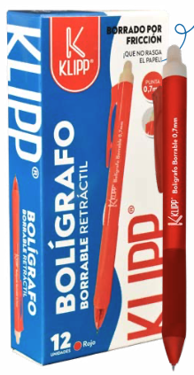 BOLÍGRAFO BORRABLE RT NEGRO, ROJO, AZUL