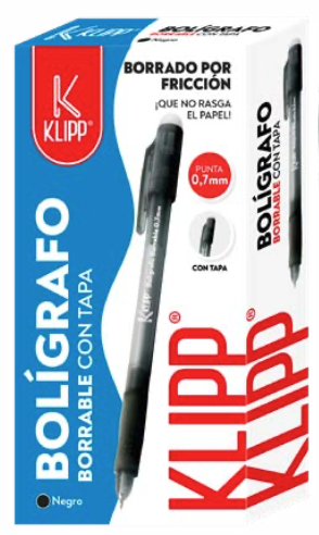 BOLÍGRAFO BORRABLE TAPA NEGRO,ROJO ,AZUL