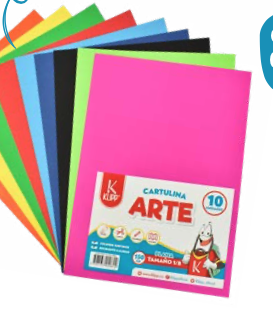CARTULINA ARTE O PLANA 1/8 PAQUETE *10