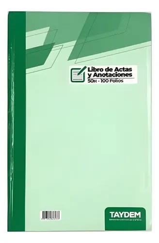 LIBRO DE ACTAS 100 FOLIOS PASTA DURA
