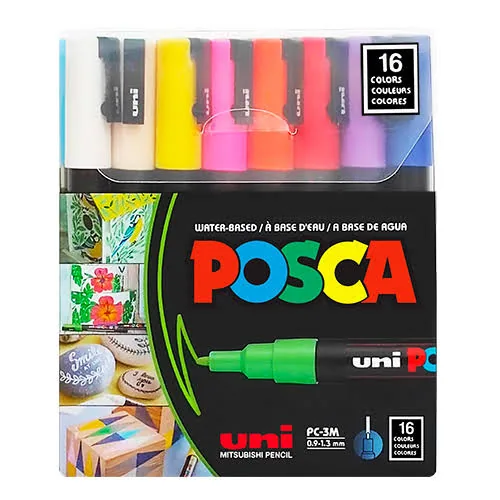ESTUCHE MARCADOR POSCA X 16