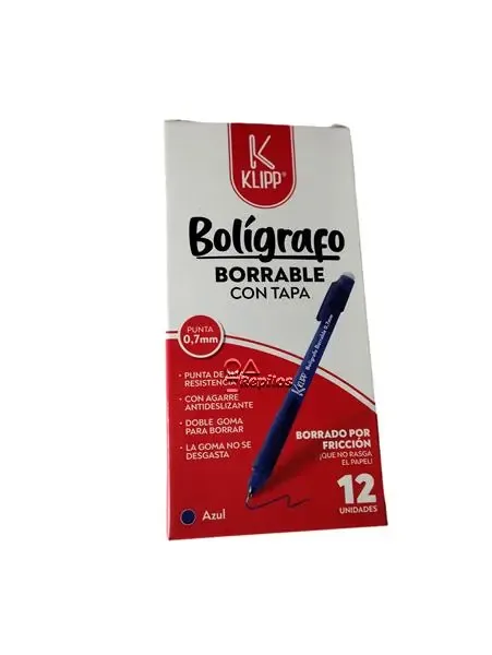 BOLIGRAFO BORRABLE KLIPP TAPA CAJA*12