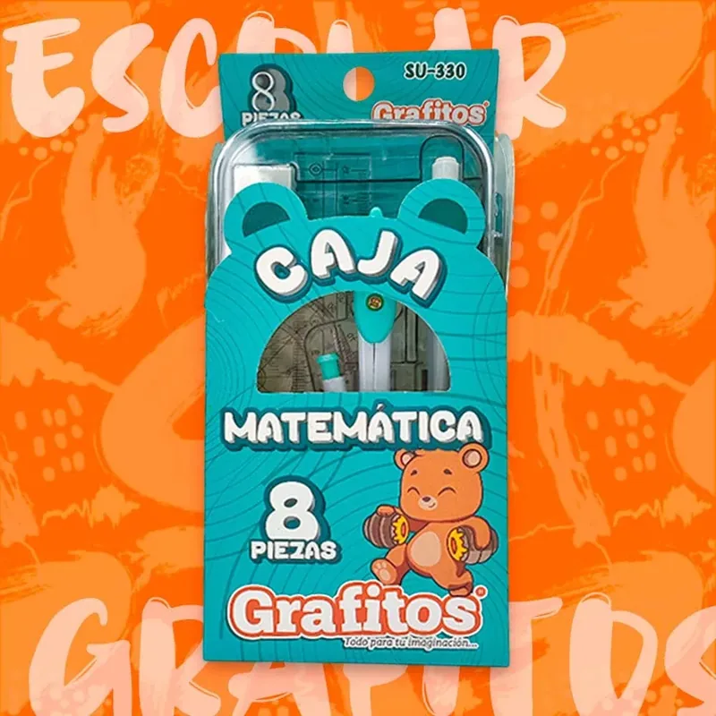CAJA MATEMATICA 8 PIEZAS GRAFITOS