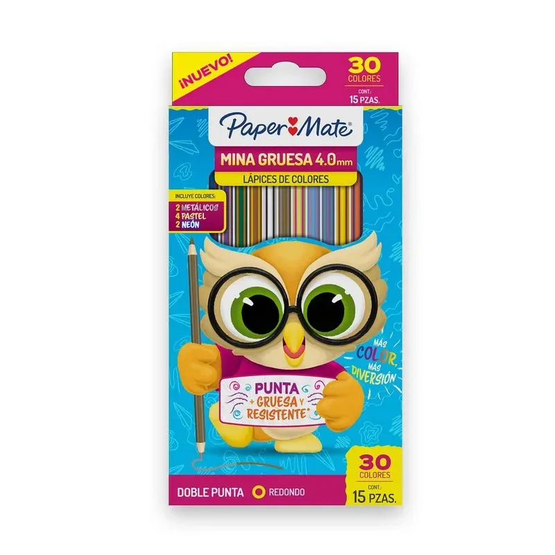 COLORES PAPER MATE MINA GRUESA DOBLEPUNTA X 30