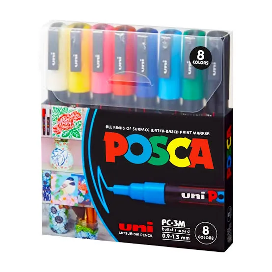 ESTUCHE MARCADOR POSCA X 8