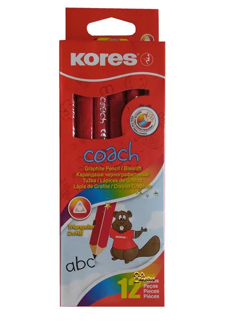 CAJA LAPIZ KORES JUMBO NEGRO X12