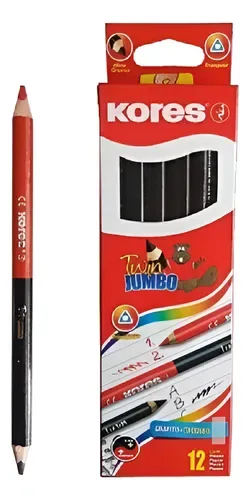 CAJA LAPIZ KORES JUMBO BICOLOR X 12